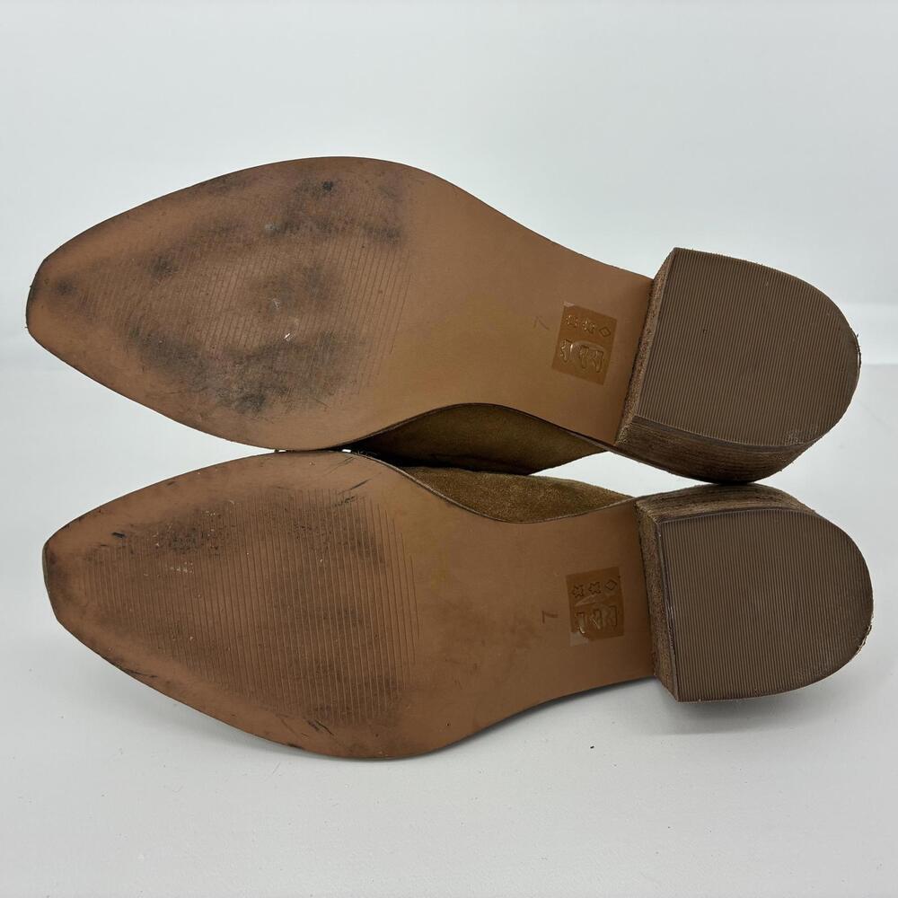 Madewell The Dani Brown Suede Fringe Mules with Block Heel Women's size 7 - Picture 6 of 8